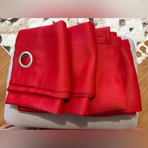 Red Mainstays Blackout Curtain Panel X4